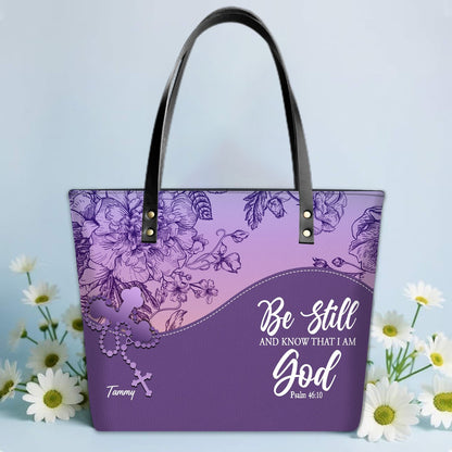 Personalized Leather TOTE Bag – Custom Name & Bible Verse Christian Handbag | CHRISTIANARTBAG Luxury Collection