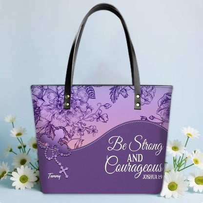Personalized Leather TOTE Bag – Custom Name & Bible Verse Christian Handbag | CHRISTIANARTBAG Luxury Collection