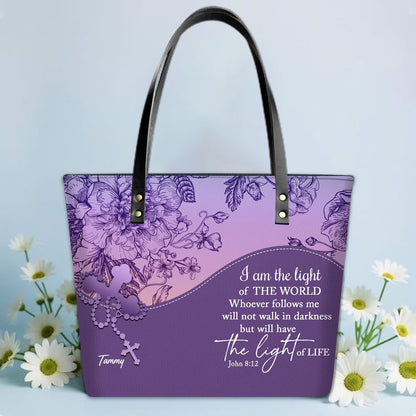 Personalized Leather TOTE Bag – Custom Name & Bible Verse Christian Handbag | CHRISTIANARTBAG Luxury Collection