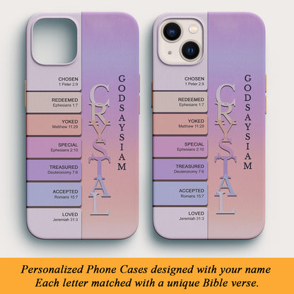 Christianartbag Phone Case, Uncover the sacred meaning of your name, Personalized Phone Case, Christian Phone Case,  Jesus Phone Case,  Bible Verse Phone Case.
