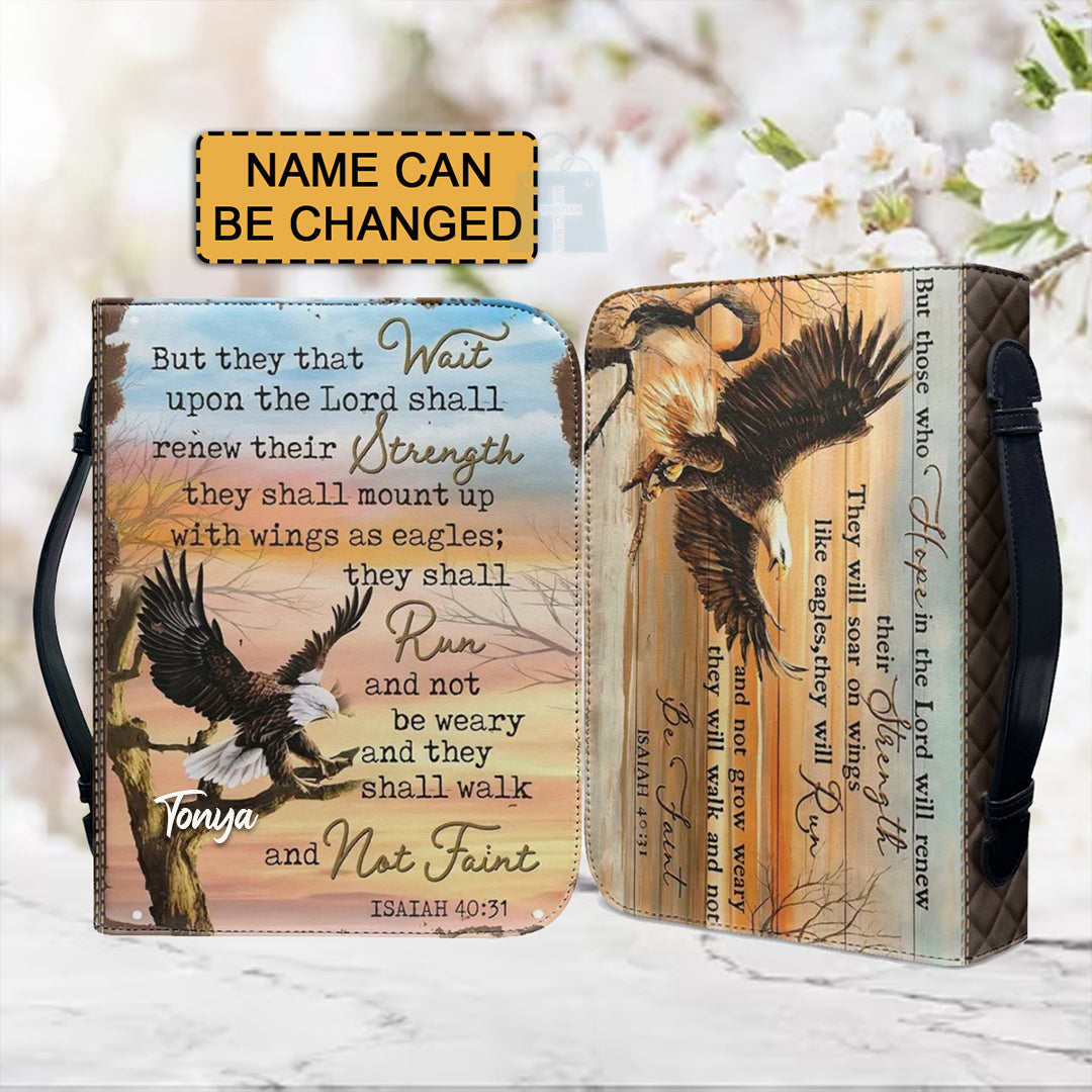 Christianartbag Bible Cover, But They That Wait Bible Cover, Personalized Bible Cover, Eagle Bible Cover, Christian Gifts, CAB09081123. - Christian Art Bag