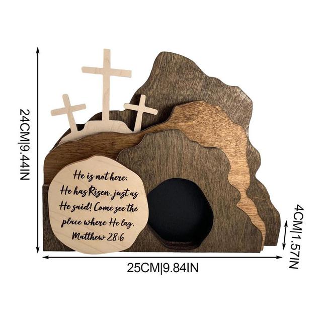 Buy Zeromeco The Empty Tomb Easter Scene and Cross Decoration Wooden  Decorations for The Home, Tabletop Online | Brosa. .