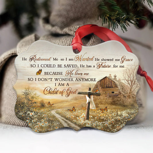 Christianartbag Ornament, Faith Butterfly God In Farm I Am A Child Of God, Christmas Ornament, Christmas Gift, Personalized Ornament. - Christian Art Bag