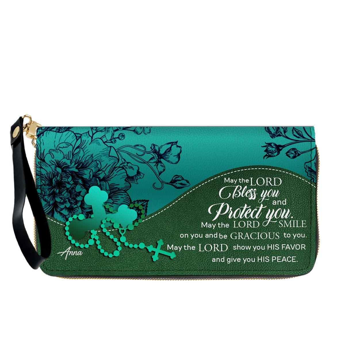 Personalized Christian Long Wallet for Women | Engraved Bible Verse & Name Wristlet Purse – CHRISTIANARTBAG
