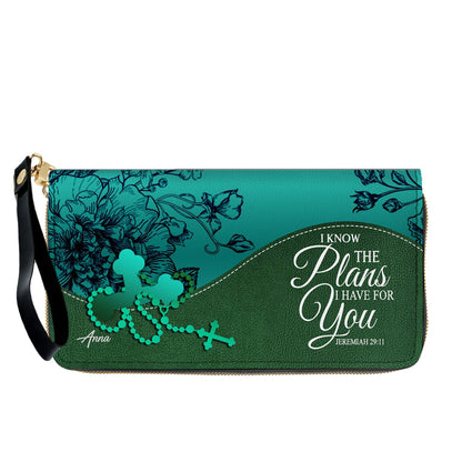Personalized Christian Long Wallet for Women | Engraved Bible Verse & Name Wristlet Purse – CHRISTIANARTBAG