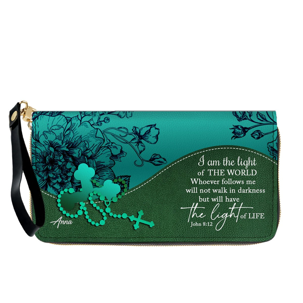 Personalized Christian Long Wallet for Women | Engraved Bible Verse & Name Wristlet Purse – CHRISTIANARTBAG