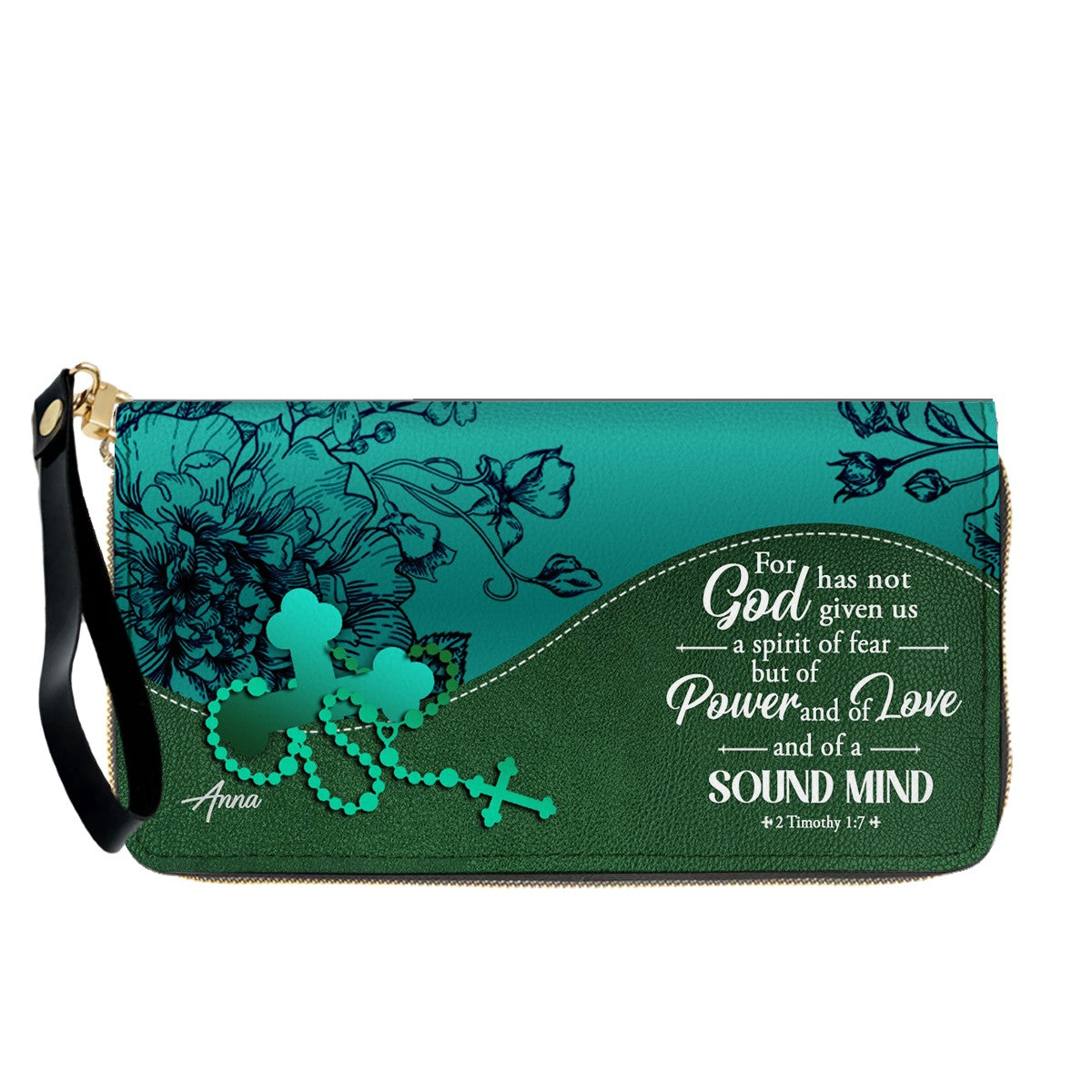 Personalized Christian Long Wallet for Women | Engraved Bible Verse & Name Wristlet Purse – CHRISTIANARTBAG