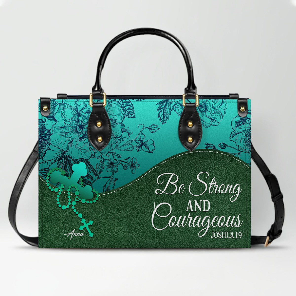 Custom Bible Verse Leather Handbag for Women – Personalized Christian Purse with Name & Scripture – CHRISTIANARTBAG