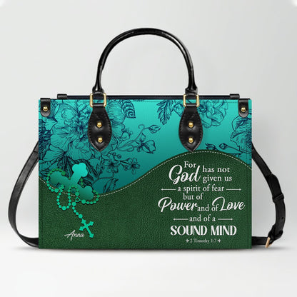 Custom Bible Verse Leather Handbag for Women – Personalized Christian Purse with Name & Scripture – CHRISTIANARTBAG