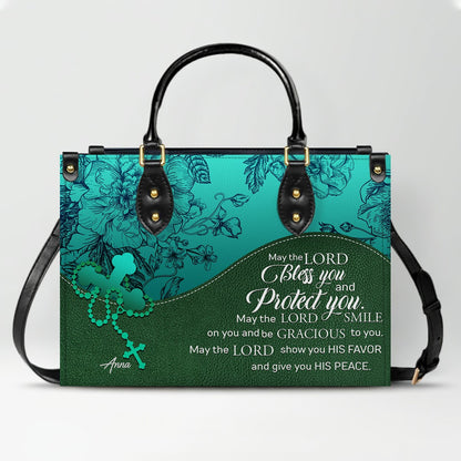 Custom Bible Verse Leather Handbag for Women – Personalized Christian Purse with Name & Scripture – CHRISTIANARTBAG