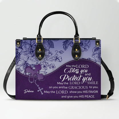 Personalized Christian Leather Handbag and Long Wallet Set – Custom Name, Faith-Inspired Gift for Women