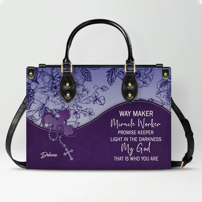 Personalized Christian Leather Handbag and Long Wallet Set – Custom Name, Faith-Inspired Gift for Women