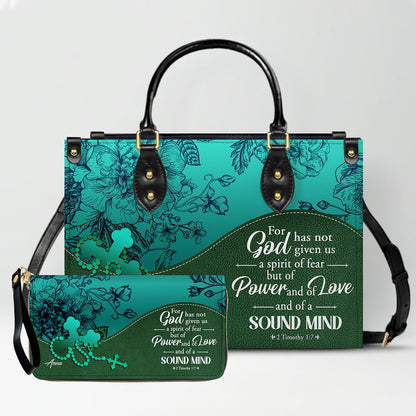 Personalized Leather Handbag Set – Custom Name Christian Purse with Bible Verse | CHRISTIANARTBAG Faith Gift for Women