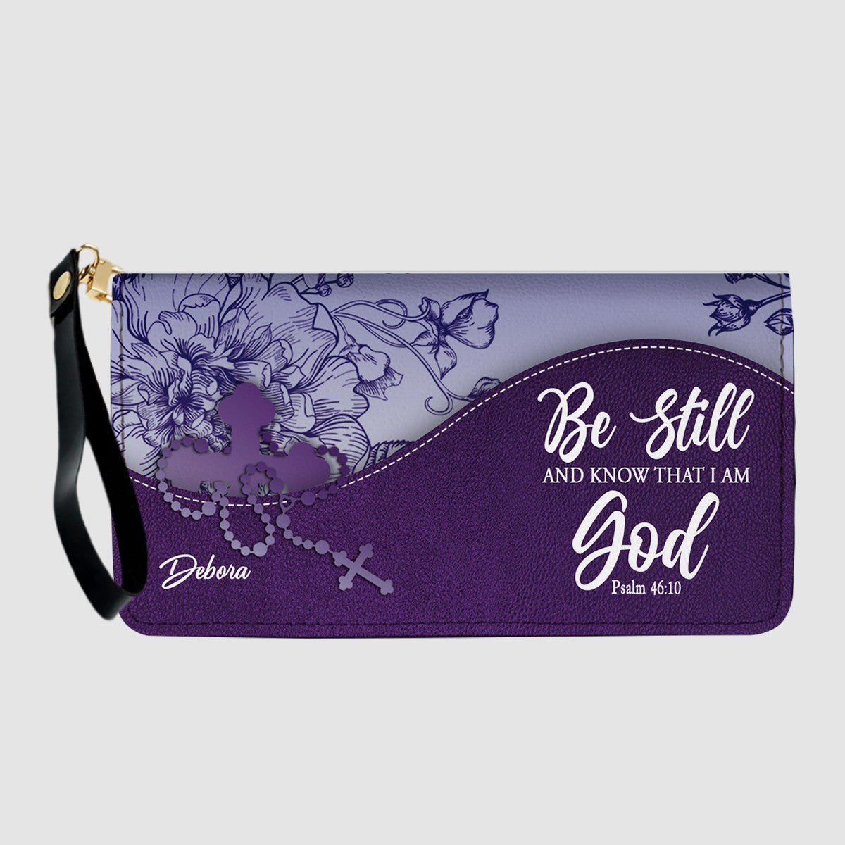 Personalized Christian Leather Handbag and Long Wallet Set – Custom Name, Faith-Inspired Gift for Women