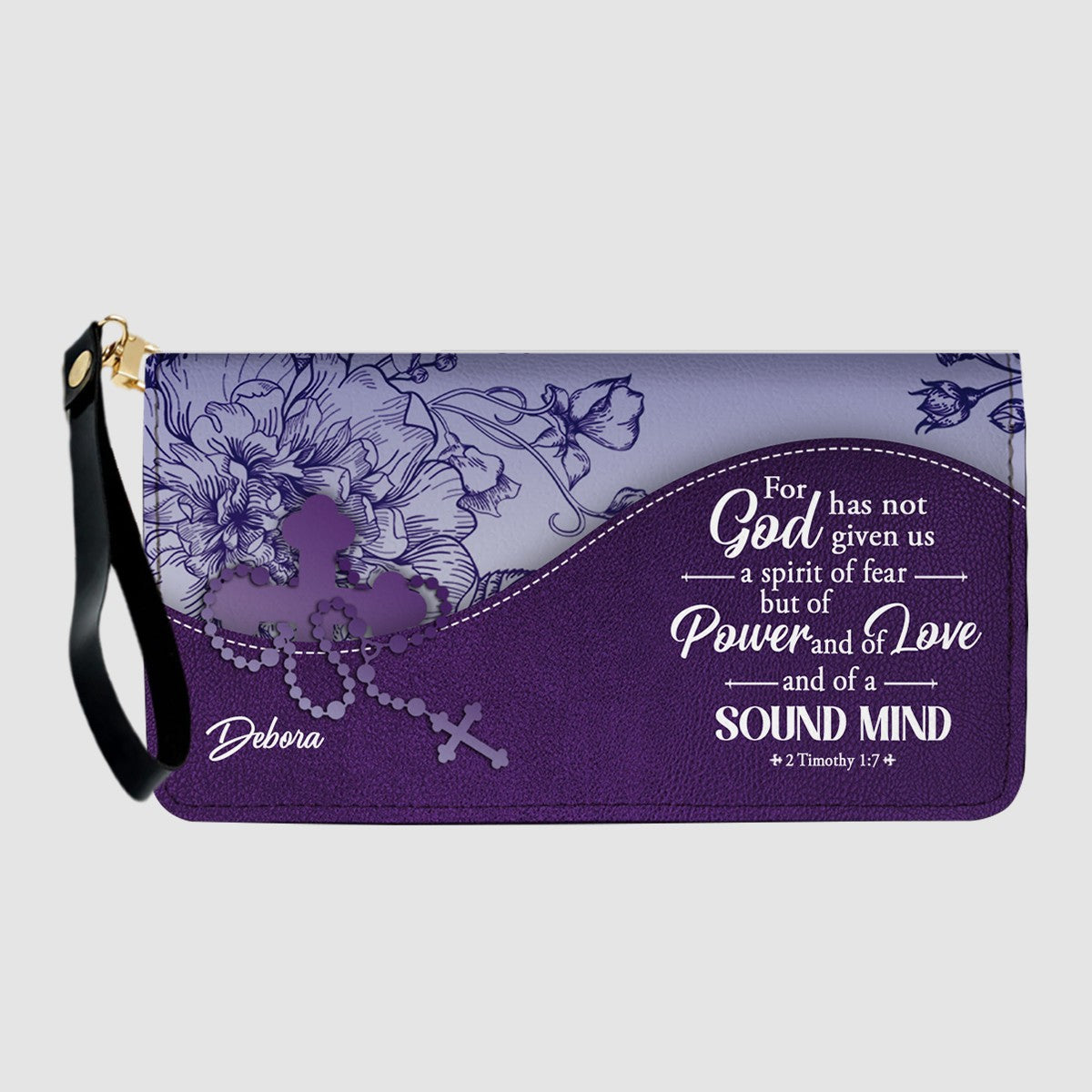 Personalized Christian Leather Handbag and Long Wallet Set – Custom Name, Faith-Inspired Gift for Women