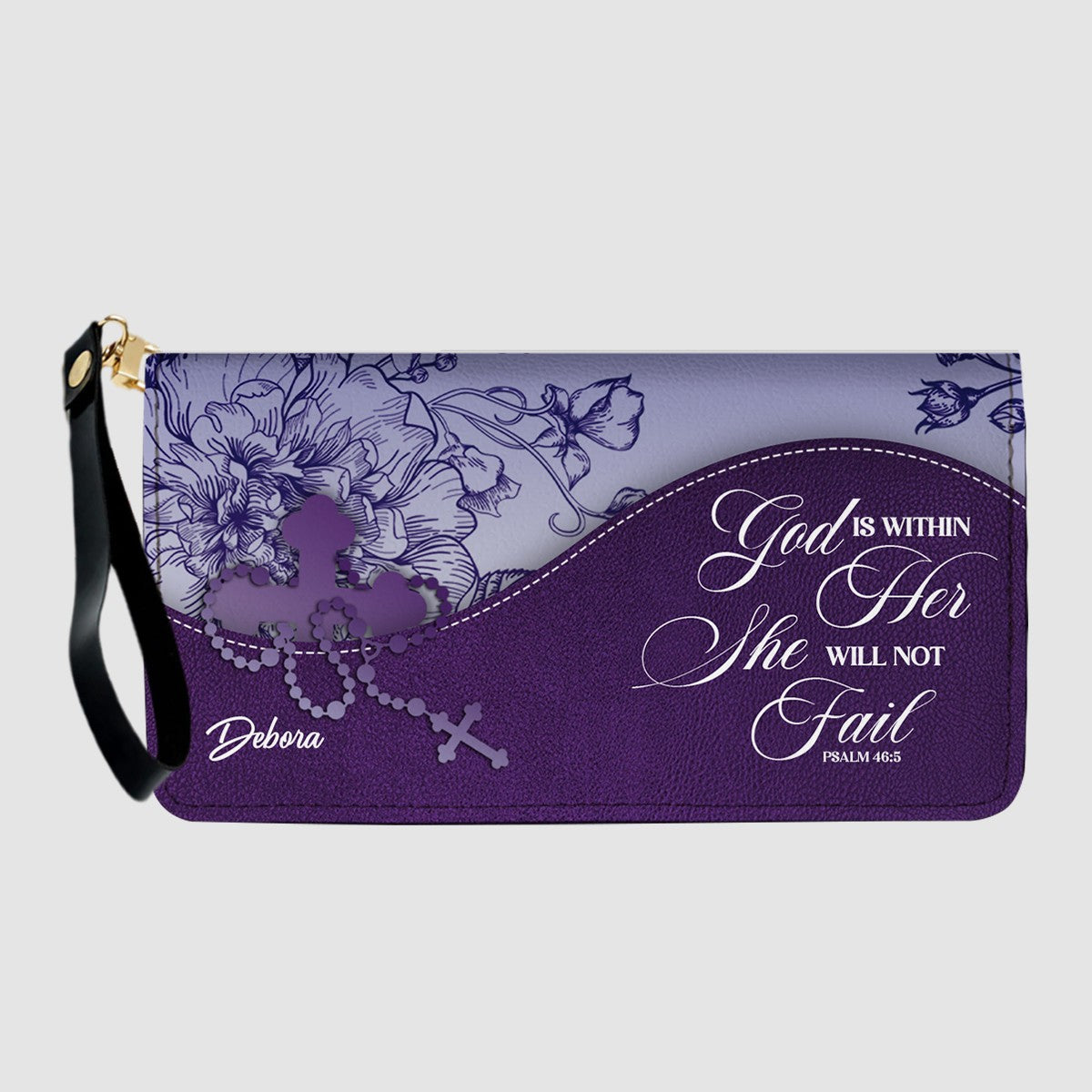 Personalized Christian Leather Handbag and Long Wallet Set – Custom Name, Faith-Inspired Gift for Women