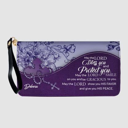 Personalized Christian Leather Handbag and Long Wallet Set – Custom Name, Faith-Inspired Gift for Women