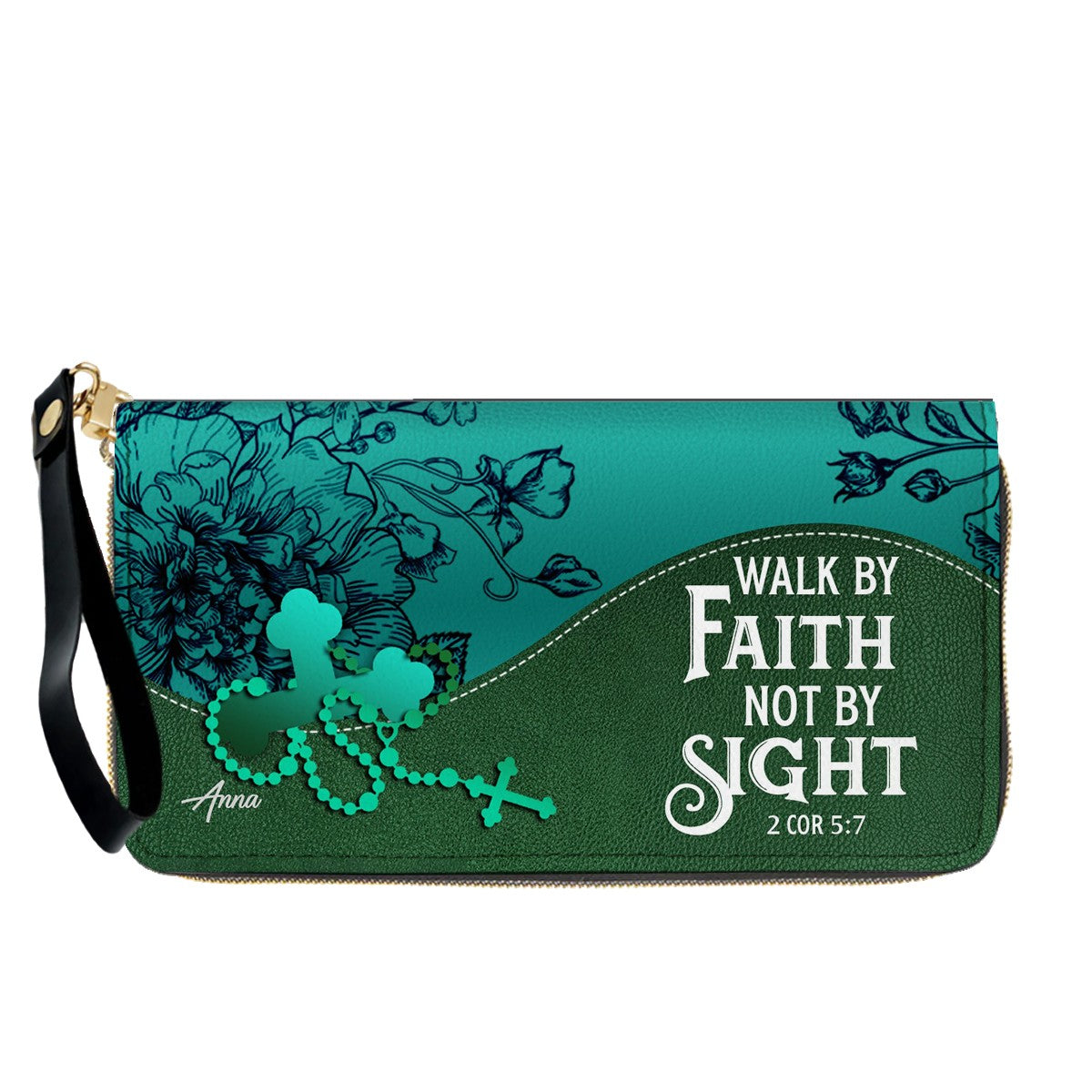 Personalized Christian Long Wallet for Women | Engraved Bible Verse & Name Wristlet Purse – CHRISTIANARTBAG