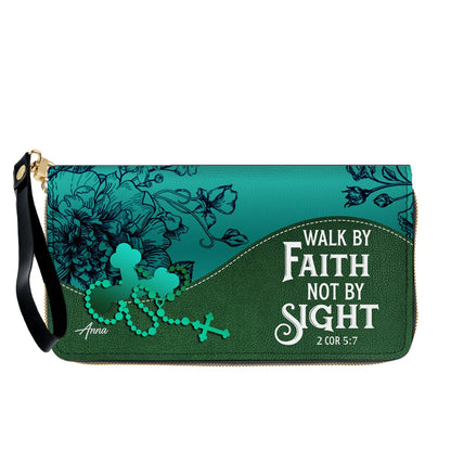 Personalized Christian Long Wallet for Women | Engraved Bible Verse & Name Wristlet Purse – CHRISTIANARTBAG