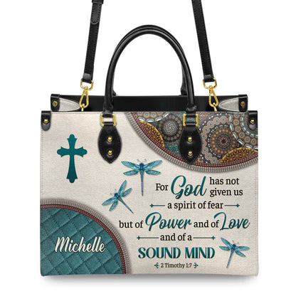 Christianart Designer Handbags, For God Has Not Given Us A Spirit Of Fear 2 Timothy 1 7 Dragonfly Mandala, Personalized Gifts, Gifts for Women. - Christian Art Bag