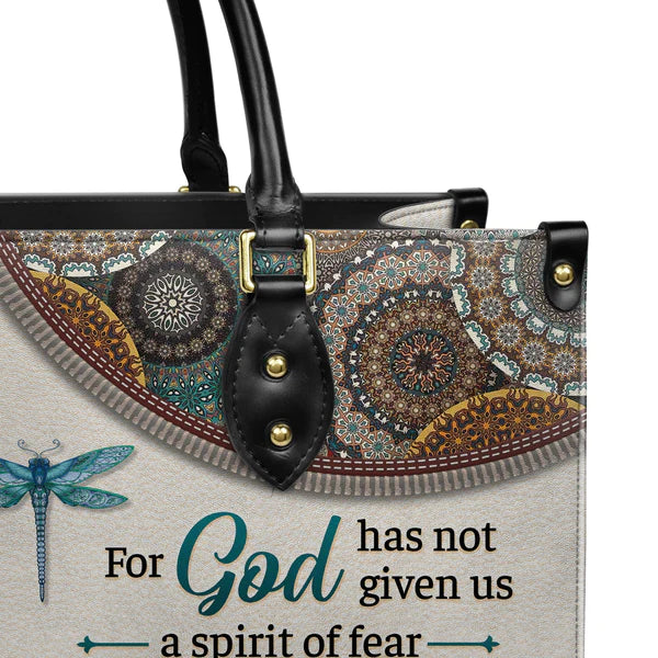 Christianart Designer Handbags, For God Has Not Given Us A Spirit Of Fear 2 Timothy 1 7 Dragonfly Mandala, Personalized Gifts, Gifts for Women. - Christian Art Bag