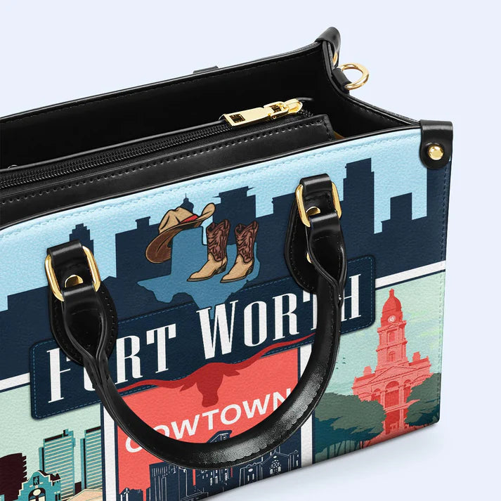 Fort Worth Pride Custom Leather Tote - CHRISTIANARTBAG Cowtown Series - CABLTHB17310324.