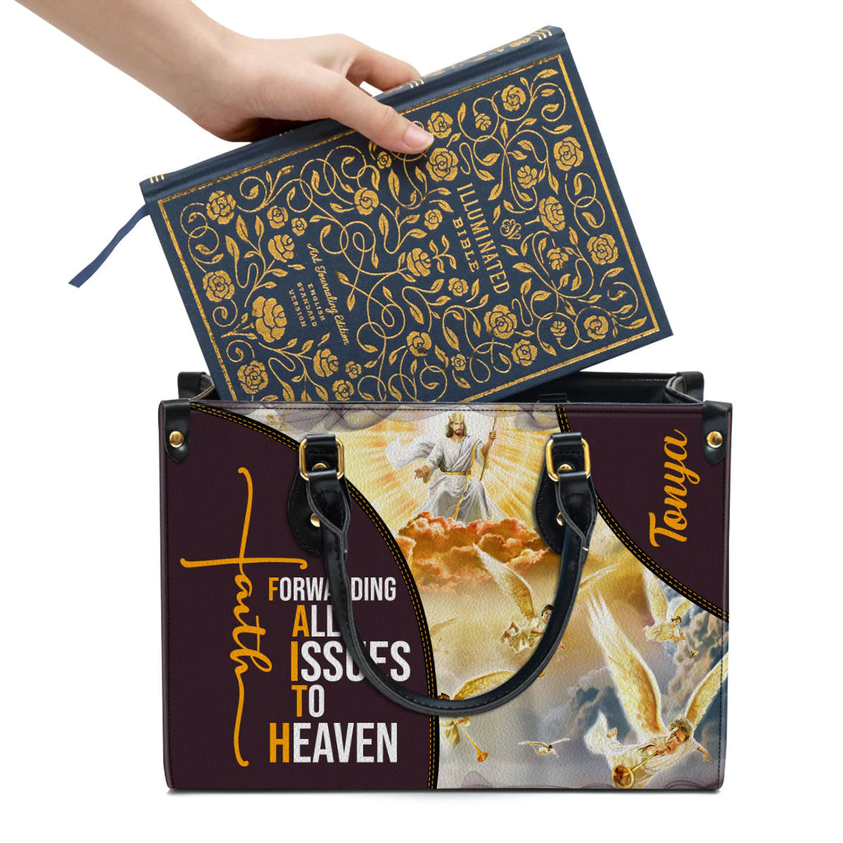 Christianartbag Handbag, Forwarding All Issues To The Heaven, Personalized Gifts, Gifts for Women, Christmas Gift. - Christian Art Bag
