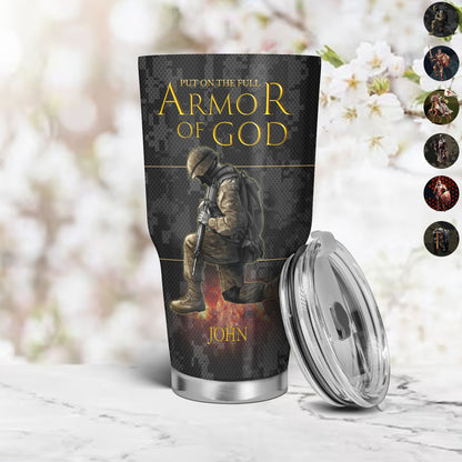 Christianartbag Drinkware, Put On The Full Armor Of God Personalized Tumbler - CABTB01290524.