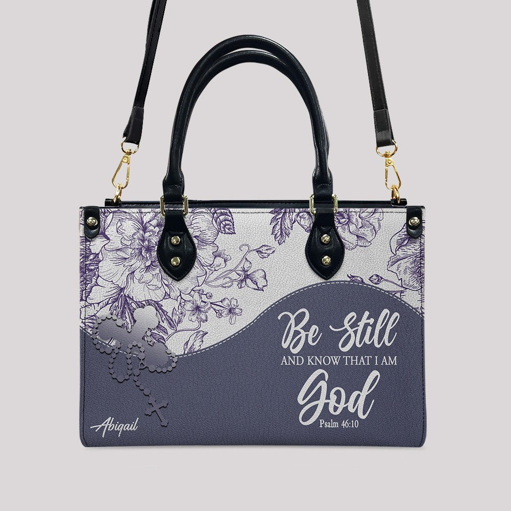Christian Personalized Leather Handbag Flower for Women – Custom Name & Scripture | CHRISTIANARTBAG