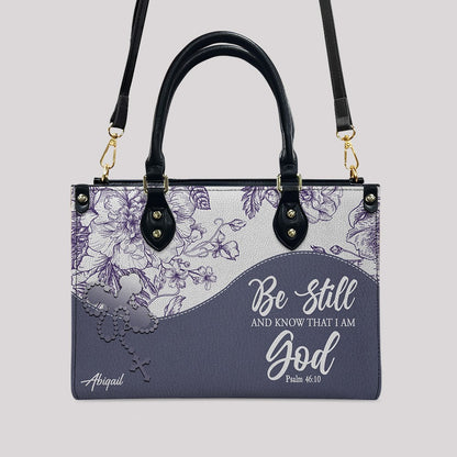 Christian Personalized Leather Handbag Flower for Women – Custom Name & Scripture | CHRISTIANARTBAG