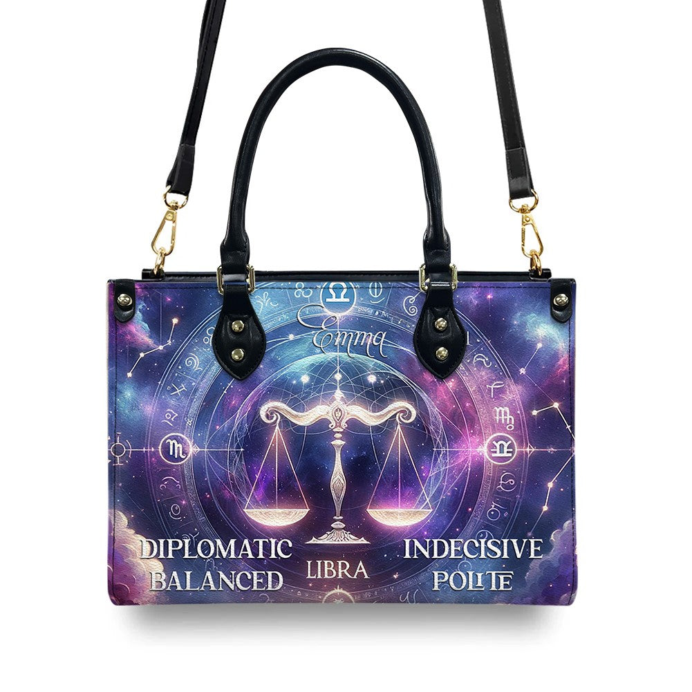 Customizable Astrological Elegance Leather Handbag – Tailor-Made by CHRISTIANARTBAG for Your Zodiac Sign