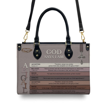 CHRISTIANARTBAG Handbag - Uncover the sacred meaning of your name - Personalized Leather Handbag, CABBBCV03030624.