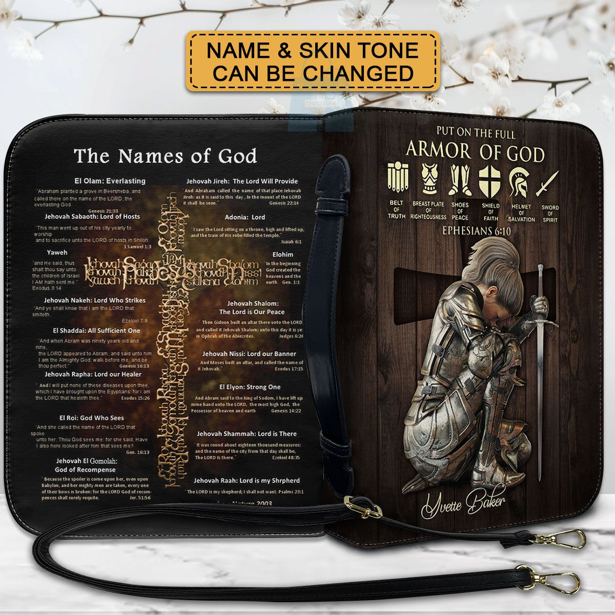 CHRISTIANARTBAG Custom Armor of God Bible Cover - Personalized Faith Accessory - Personalized Bible Cover - Bible Cover For Women, CABBBCV01030823.