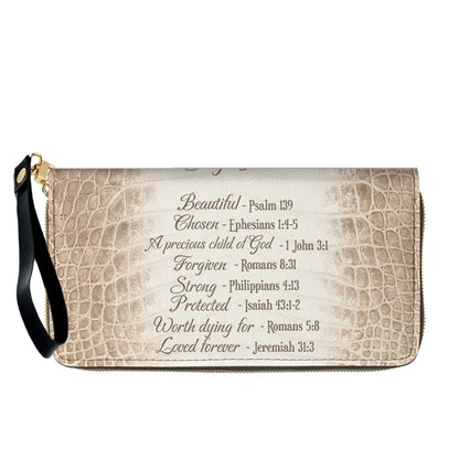 Personalized Christian Leather Handbag & Long Wallet Set – Custom Bible Verse Gift for Women