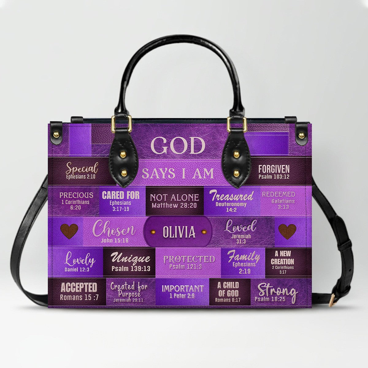 Christianartbag Handbags, God Says I Am Leather Handbag, Personalized Bags, Gifts for Women, Christmas Gift, CABLTB0117724.