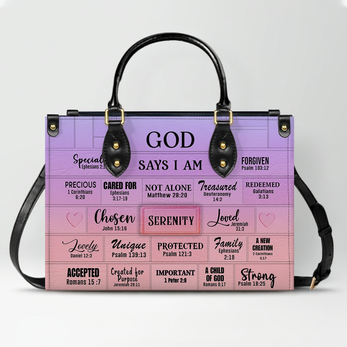 Personalized Leather Handbag & Long Wallet Set – GOD Says I Am Christian Gift for Women