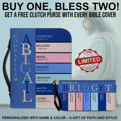 CHRISTIANARTBAG Bible Cover - Uncover the sacred meaning of your name - Personalized Bible Cover, Free Clutch Purse Gift | CHRISTIANARTBAG