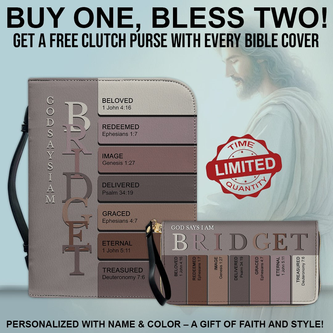 CHRISTIANARTBAG Bible Cover - Uncover the sacred meaning of your name - Personalized Bible Cover, Free Clutch Purse Gift | CHRISTIANARTBAG
