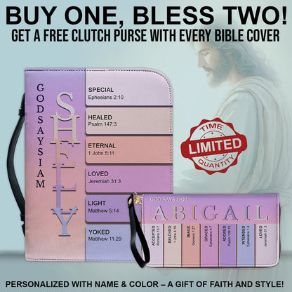 CHRISTIANARTBAG Bible Cover - Uncover the sacred meaning of your name - Personalized Bible Cover, Free Clutch Purse Gift | CHRISTIANARTBAG