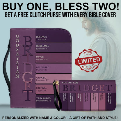 CHRISTIANARTBAG Bible Cover - Uncover the sacred meaning of your name - Personalized Bible Cover, Free Clutch Purse Gift | CHRISTIANARTBAG