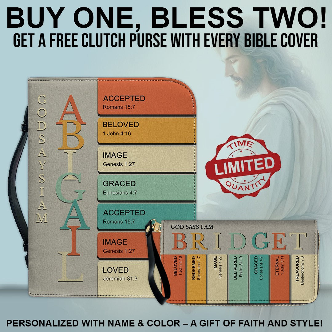 CHRISTIANARTBAG Bible Cover - Uncover the sacred meaning of your name - Personalized Bible Cover, Free Clutch Purse Gift | CHRISTIANARTBAG