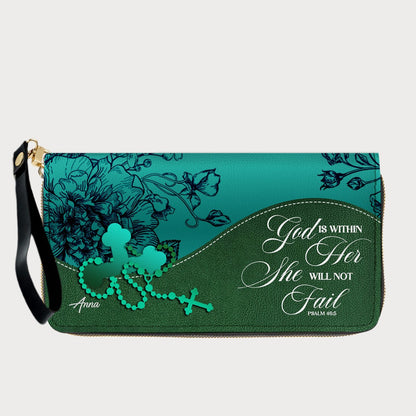 Personalized Christian Long Wallet for Women | Engraved Bible Verse & Name Wristlet Purse – CHRISTIANARTBAG