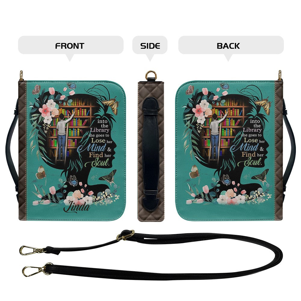 CHRISTIANARTBAG Book Covers - Into The Library She Goes To Lose Her Mind And Find Her Soul - Personalized Book Cover.