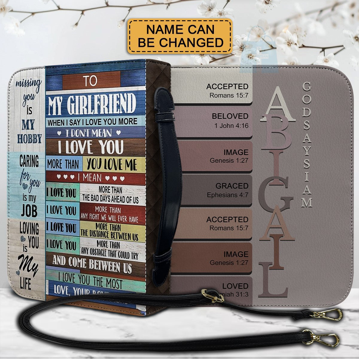 CHRISTIANARTBAG Bible Cover - Uncover the sacred meaning of your name - Family Bible Cover - Personalized Bible Cover, CABBBCV02080924.