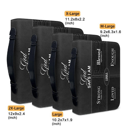 Personalized “God Says I Am” Bible Cover – Custom Name Christian Bible Case by CHRISTIANARTBAG