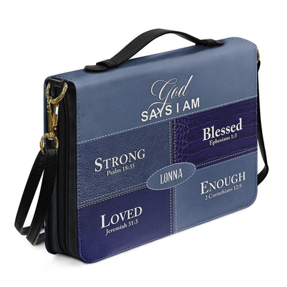 Personalized “God Says I Am” Bible Cover – Custom Name Christian Bible Case by CHRISTIANARTBAG