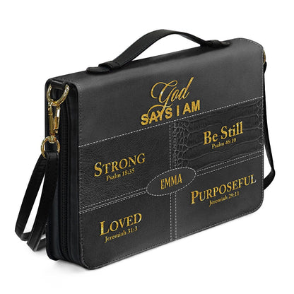 Personalized “God Says I Am” Bible Cover – Custom Name Christian Bible Case by CHRISTIANARTBAG 112025