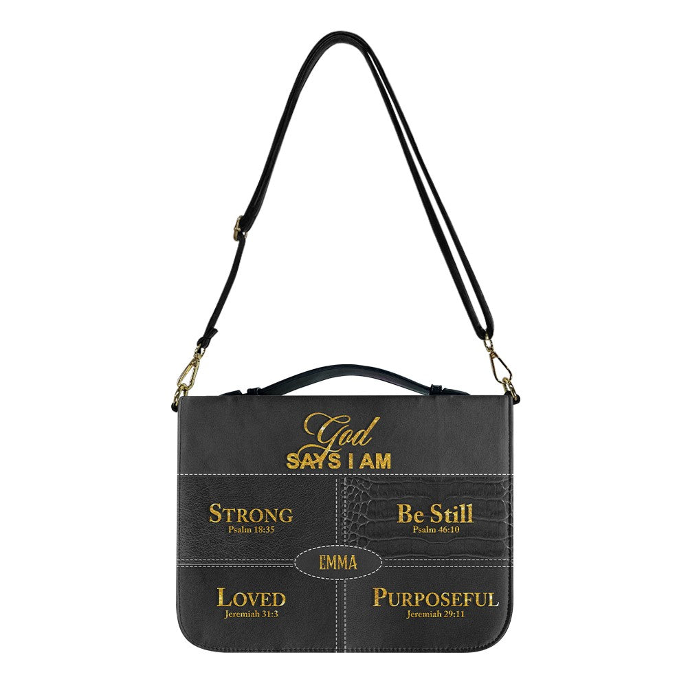 Personalized “God Says I Am” Bible Cover – Custom Name Christian Bible Case by CHRISTIANARTBAG 112025