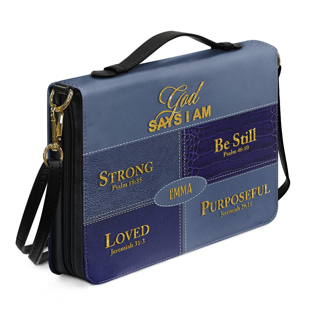 Personalized “God Says I Am” Bible Cover – Custom Name Christian Bible Case by CHRISTIANARTBAG 112025