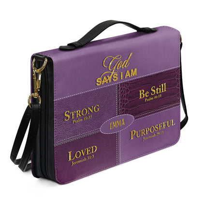 Personalized “God Says I Am” Bible Cover – Custom Name Christian Bible Case by CHRISTIANARTBAG 112025